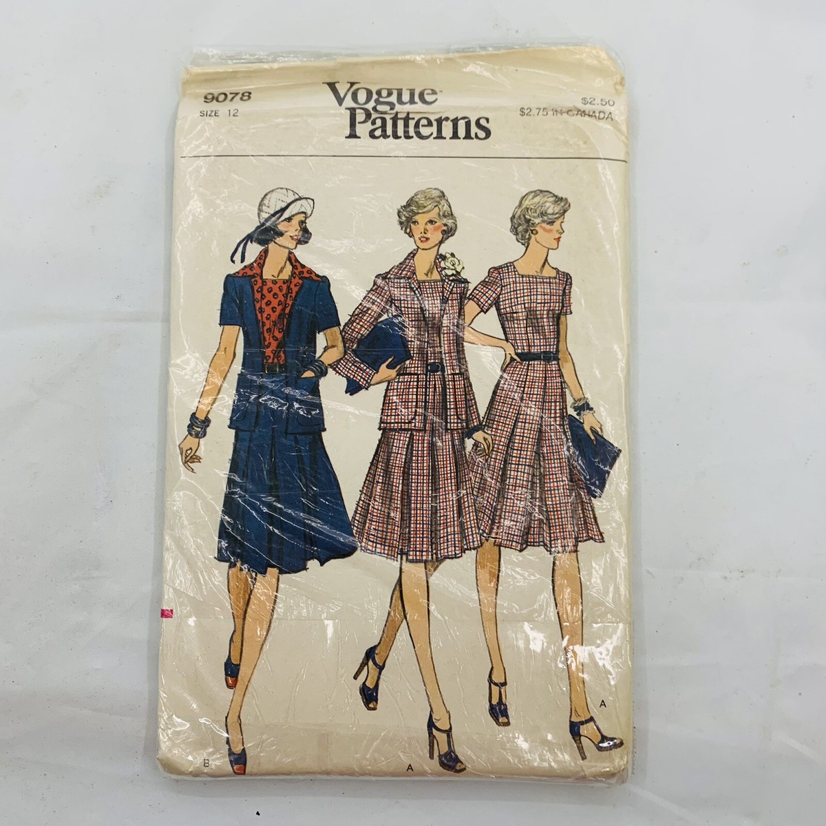 Rare Vogue Vintage 40's Dress Jacket Pattern #9078 Sz 12 Cut