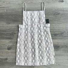 Forever 21 Overall Mini Dress Medium Gray Snakeskin Animal Print Casual Preppy