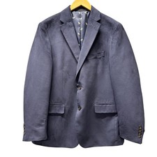 Lauren Ralph Lauren Blazer Mens 42 Blue Faux Suede Bulldog Liner Jacket