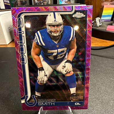 Topps 2025 Chrome Braden Smith Pink Wave Refractor #134 /250 RC