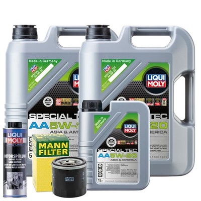 Motoröl 5W20 LIQUI MOLY Spezial Tec Aa 5L +MANN Ölfilter +Spülung