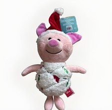 Rare Disney Plush Christmas Holiday Piglet Plush Peluche Navideno W2