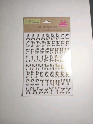 Crafters Square  Gold Rub-On Foil Upper Case  Letters