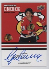 2025-26 Chicago Blackhawks Centennial Choice Signatures Grant Mulvey Auto o8j