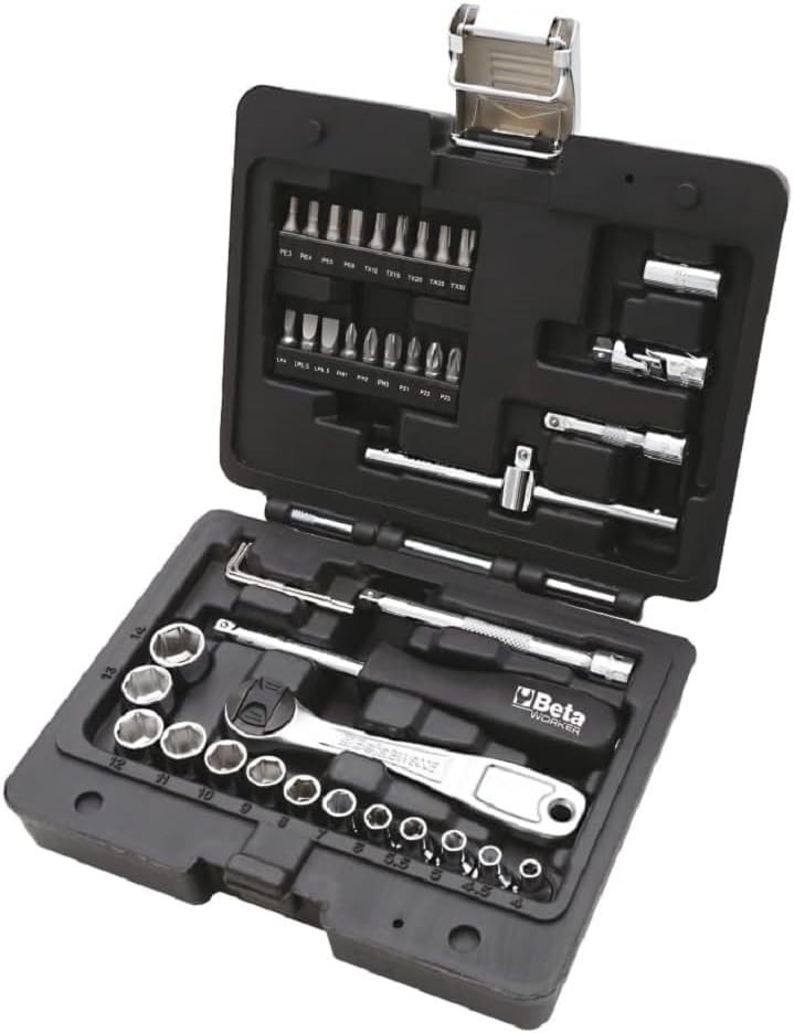 Beta 1/4in. Drive Metric Socket & Bit Set 42 Piece in Plastic Case - BW 903E/C42