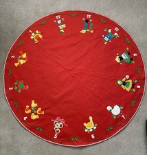 Rare Bucilla Felt 12 Days Of Christmas Tree Skirt Vintage 43   Appliqu  Sequins