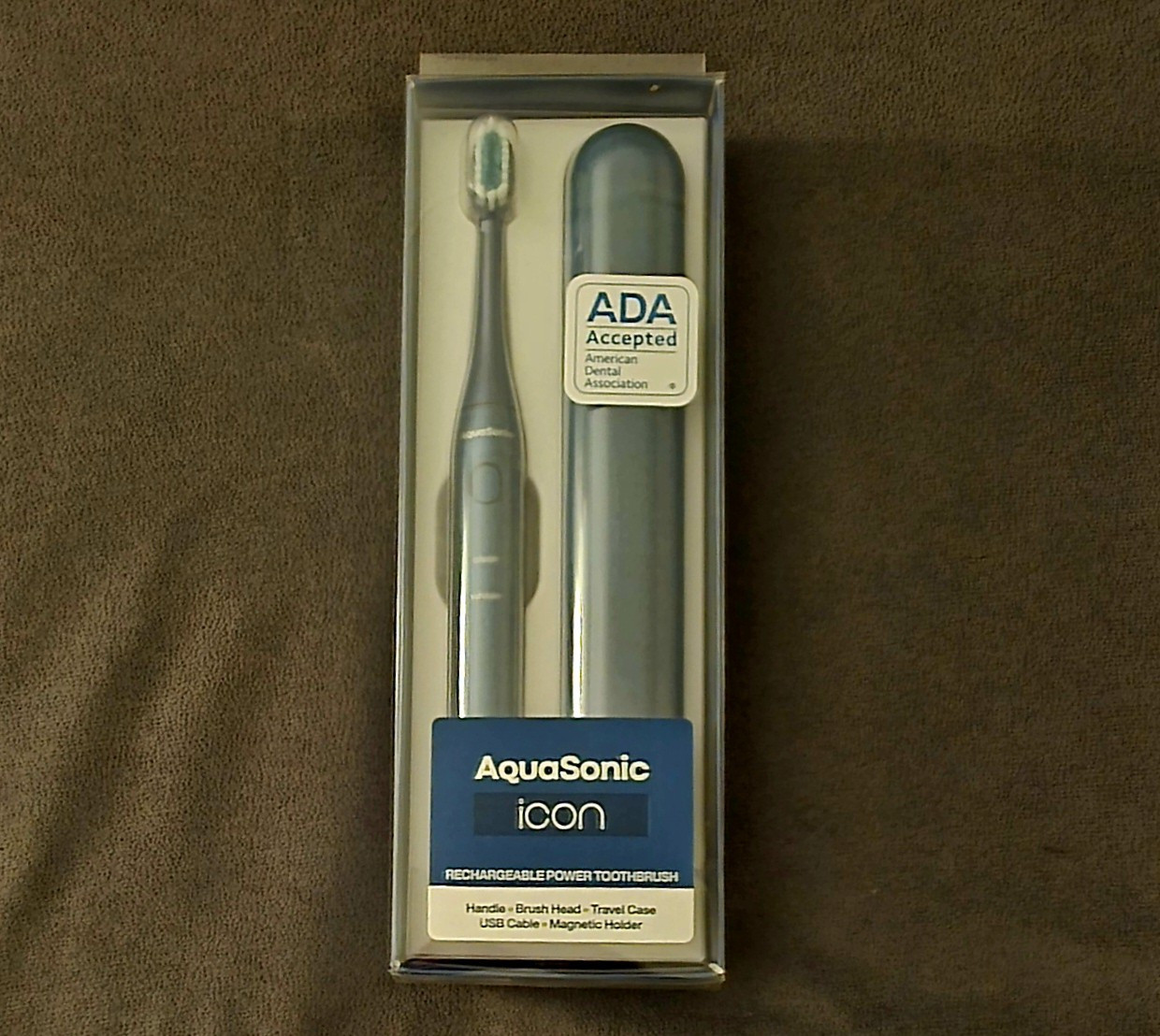 AquaSonic Icon Rechargeable Power Toothbrush - ADA Accepted