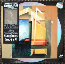 Herbert Von KARAJAN BEETHOVEN Symphony No. 4  No. 5 BERLIN Orchestra LASERDISC