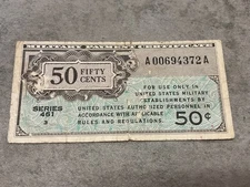 SERIES 461 50 CENTS MILITARY PAYMENT CERTIFICATE MPC A00694372A