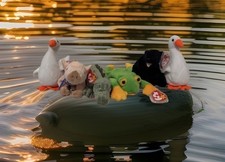 RARE Ty Beanie Babies WETLANDS HABITAT Lot of 6