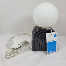 Mini Glass Orb Shade with Black Ceramic Base ...