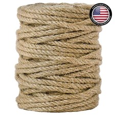 Natural Jute Twine 5mm Thick Heavy Duty Rope 100 Feet 4-Ply Twisted