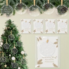 50 Sets Christian Christmas Ornament Bulk Religious Bible Verse Acrylic Hangi...