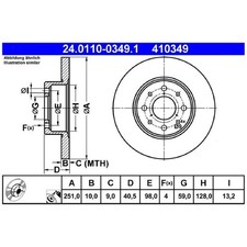 2x Bremsscheibe hinten für Alfa Romeo Mito 955 | 26237060
