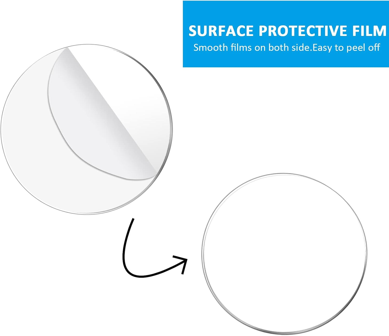 Uenhoy 30 Pcs Clear Acrylic Circle Sheet 2 Inch Acrylic Discs Transparent Plasti