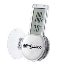 REPTI ZOO Reptile Thermometer Hygrometer with Suction Cup, Digital Grey