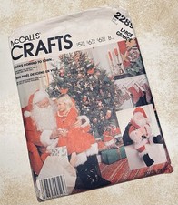 Vintage Christmas McCall's Crafts 2289 Sewing Pattern Santa Suit Large Bag Doll