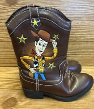 Disney Toy Story Woody Little Kids Youth Size 7 Brown Zip Cowboy Boots