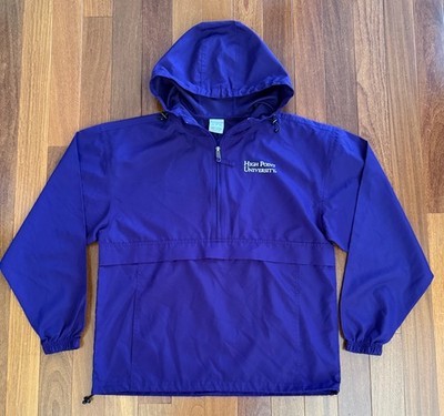 CHAMPION High Point University HPU Pullover Windbreaker Jacket Hoodie Purple MED