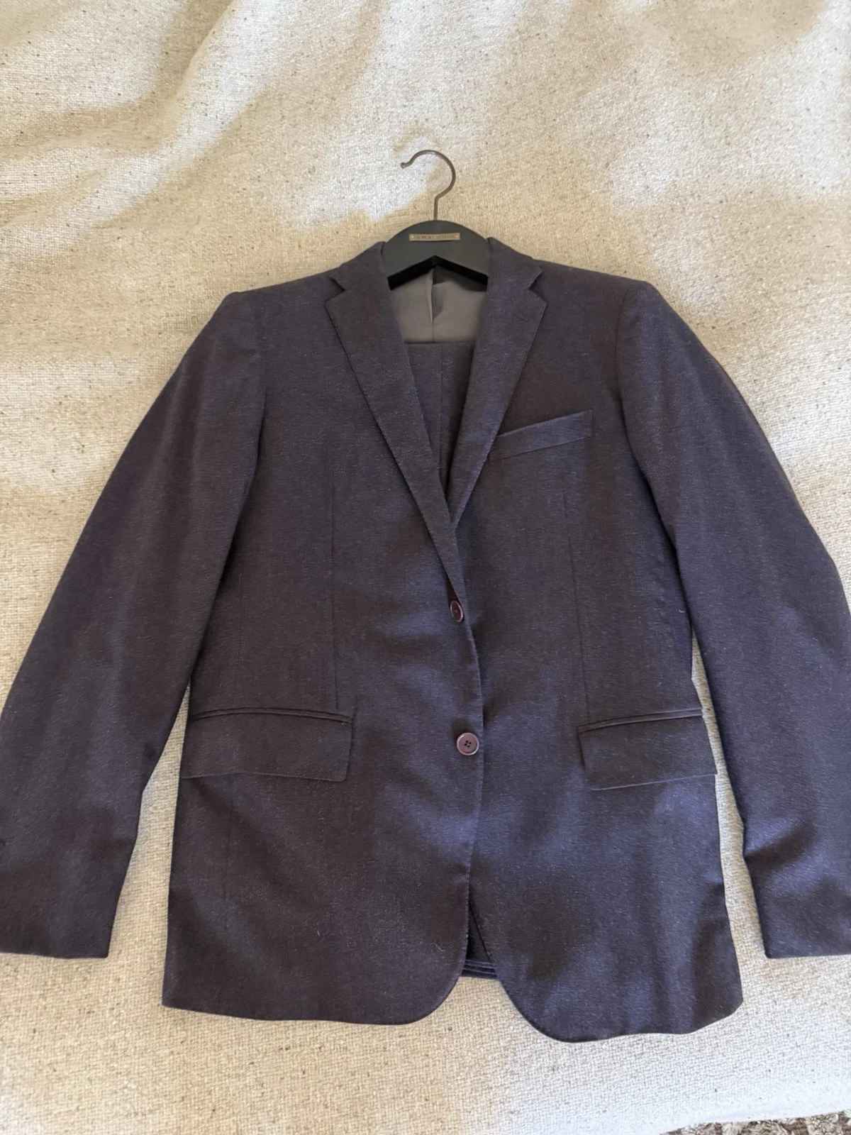 Bottega Veneta — Bottega Veneta Aubergine Colored Wool & Angora Blend Suit Size 48