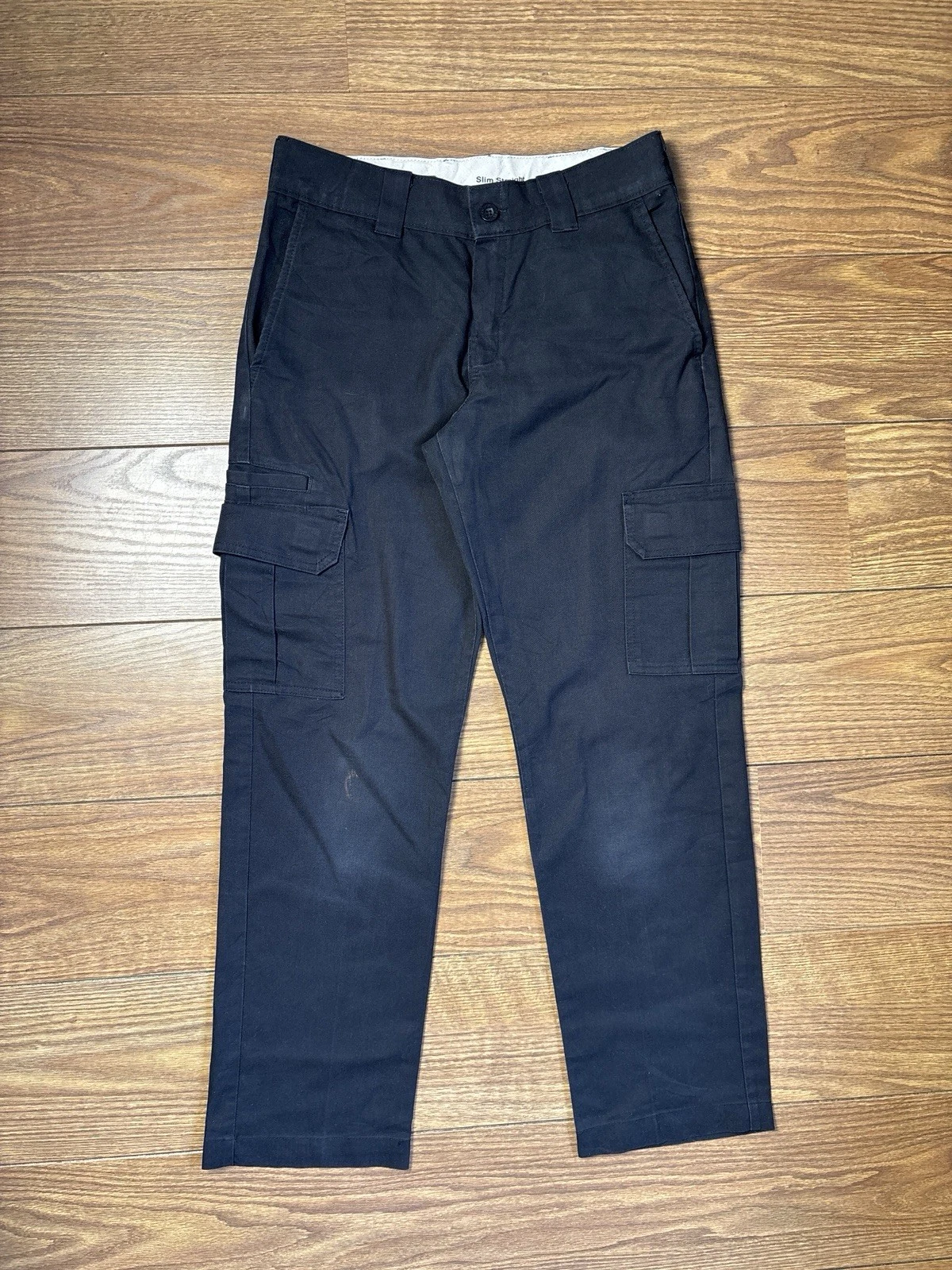 Dickies FLEX Slim Straight Cargo Pants Black - Men's W30 L32 Trousers Workwear