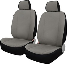 Car Seat Covers, Canvas Seat Protectors for Two Front Seats, Universal Gray