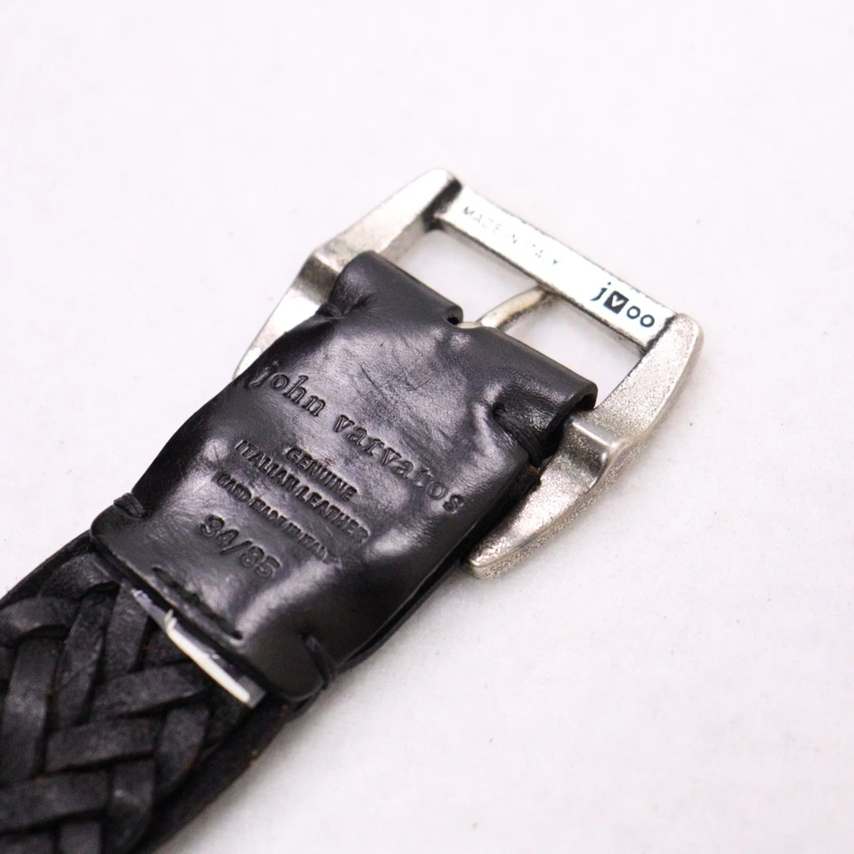 Vintage John Varvatos Men’s Black Braided Leather Belt Size 34/85 Made in Italy - Image 4 of 4