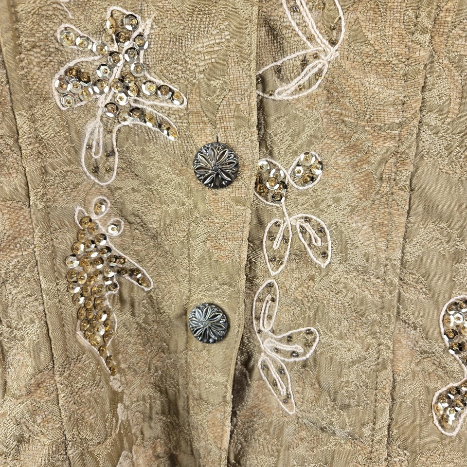 Chaqueta Flashback Mujer Dorado Vintage Tapiz Abotonada Lentejuelas Bordada L Foto 4 de 4