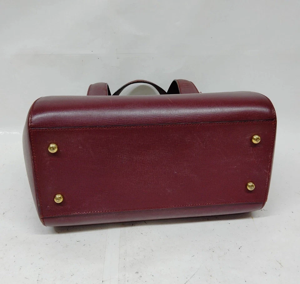Auténtico Bolso de Mano Cartier Burdeos Pequeño Boston Dorado Cremallera Logo Cuero PVC Foto 4 de 4