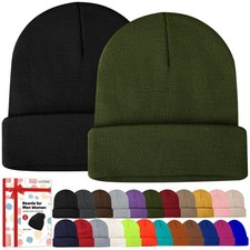 Beanies for Men Women 2 Pack Fall Winter Men's Hats Unisex Warm Knit Skullies...
