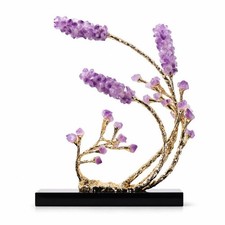 Branch Sculpture with Crystal Elegant Conifer Tree Figurine Lustrous