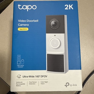 TP-Link Tapo Smart Video Doorbell Camera 2K Color Night Vision AI Detection D210