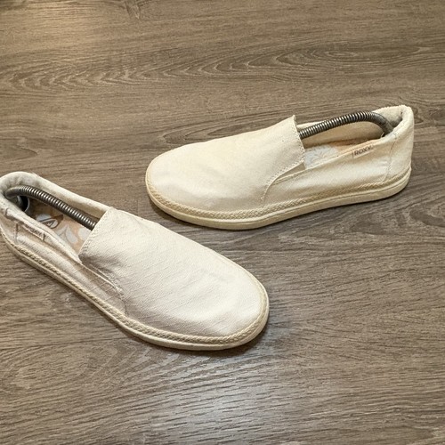 Roxy Shoes Slip-on Cream Fabric Low Top Round Toe Comfort Women’s Size 10 Boho - Picture 2 of 12