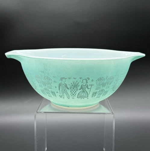 Vintage Pyrex #442 Amish Butterprint Turquoise 1-1/2 QT Cinderella Mixing Bowl