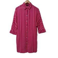 VIX Paula Hermanny Dani Embroidered Mini Shirt Dress Size S Pink Swim Cover Up
