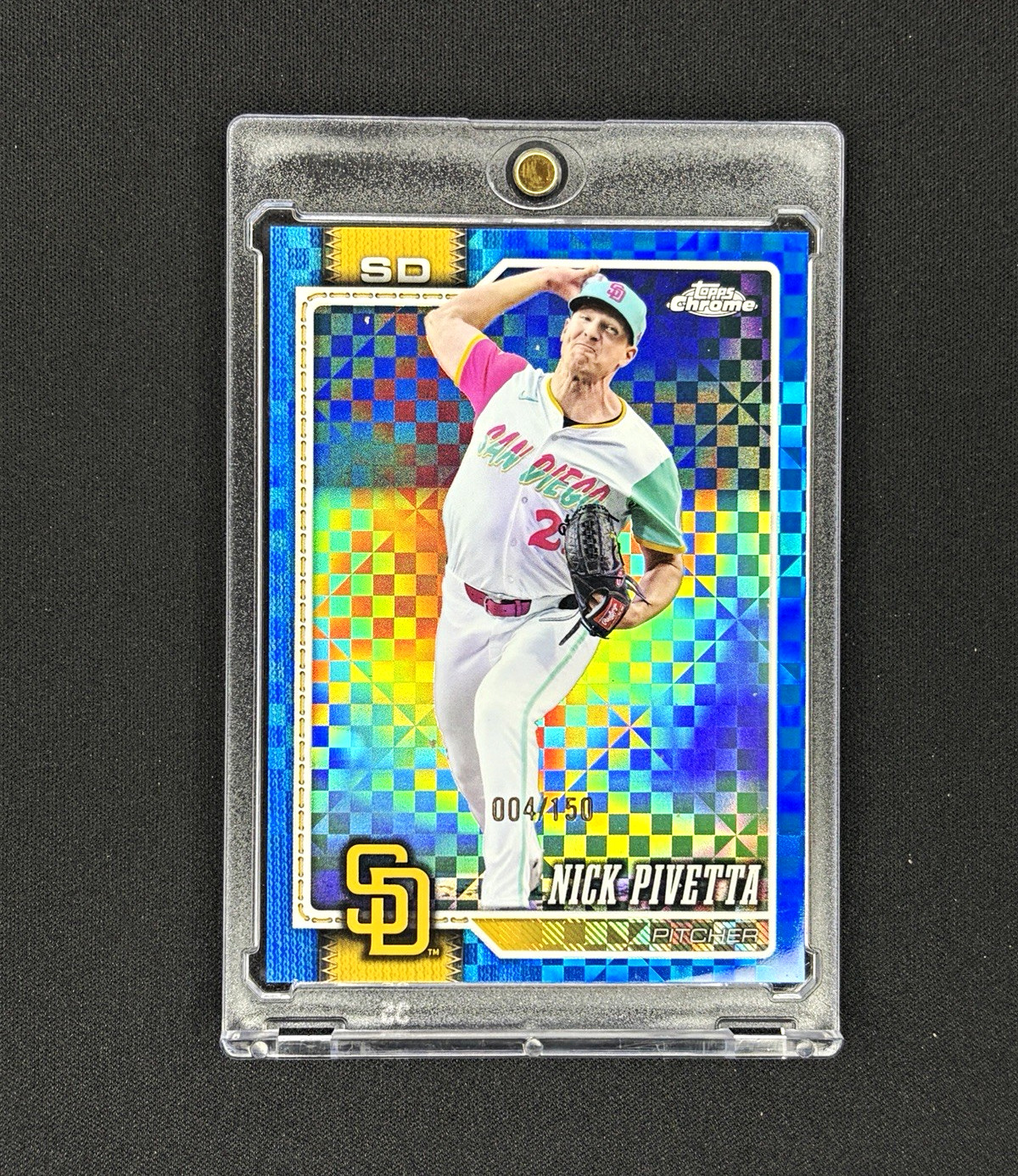 2026 Topps Chrome Nick Pivetta Blue X-Fractor /150 #96 Padres 004/150