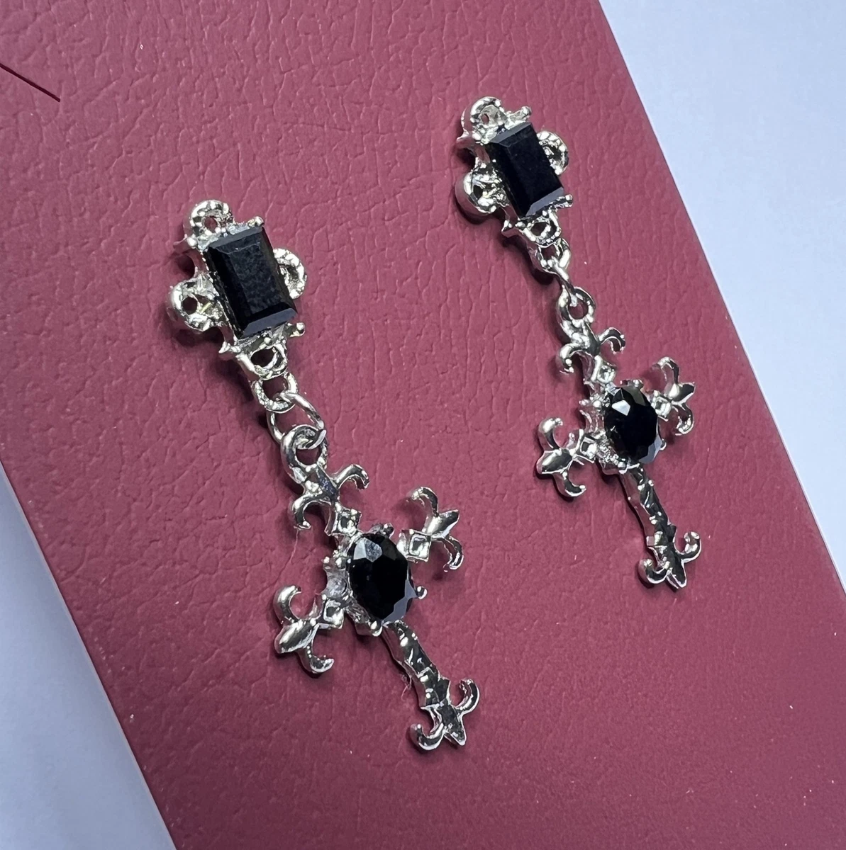 Men's Dangle Skull Earrings In Sterling Silver - Foto 9