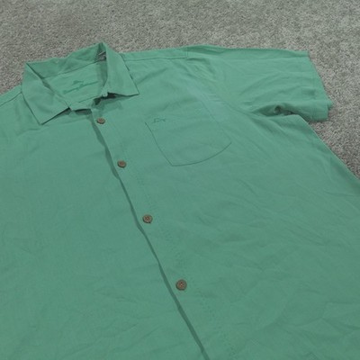 Tommy Bahama Shirt Mens XXL Button Up Silk blend Loop Collared Hawaiian Flawed