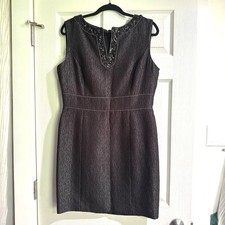 Tahari Arthur S. Levine Size 12 Sheath Dress Embellished Sleeveless Career Party