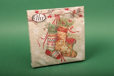 IHR Servietten ''Decorative Stockings linen'' Lunch Serviette 33x33 20 St. Advent
