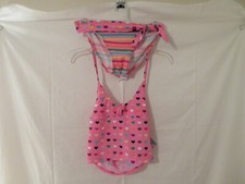 NWT Angel Beach Girls 2 pc Swimming Suit Color Pink with Hearts Pattern Size 14