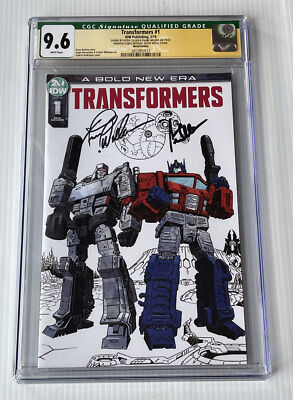 Peter Cullen Frank Welker Signed Transformers #1 IDW Comics Prime CGC 9.6 A