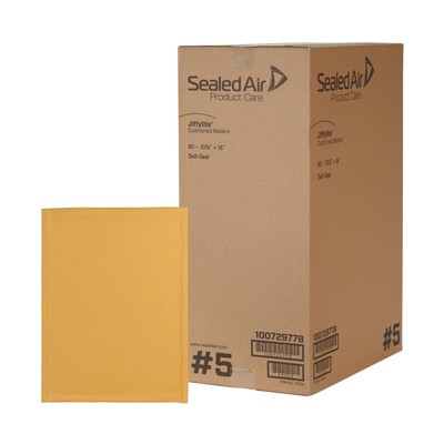 Jiffy Mailer 100729778 Jiffylite Cushioned Mailers, No.5, 10.5'' x 16'' (Case o...