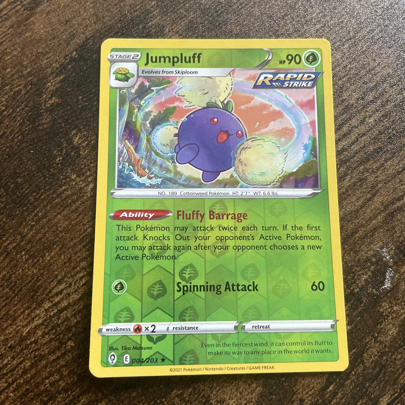 Pokemon Jumpluff (4/236) Evolving Skies LP REVERSE HOLO D2534*