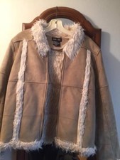 Junior Ex Large Faux Suede Fur Lined Jacket