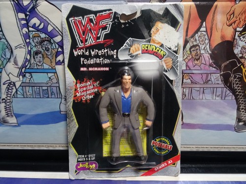 NEW VTG 1999 WWF JusToys Mr. McMahon Bend Ems Wres...