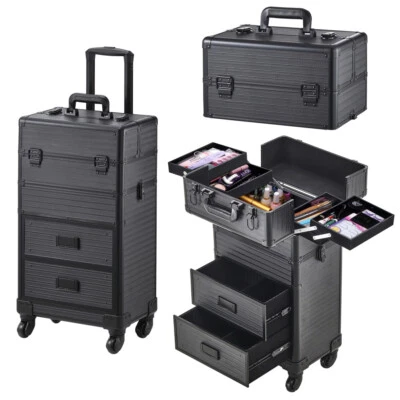 Professional Makeup Trolley Beauty Case Nail Technician Cosmetic Storage Box UK