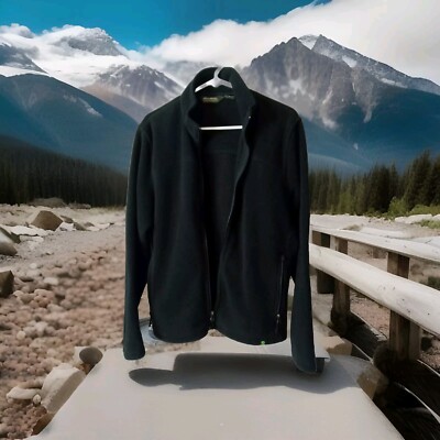 Eddie Bauer Mens Small Black Fleece Zip Polartec Jacket 4 Pocket.      (#33)