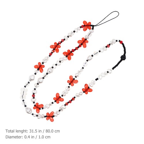 Pearl Butterfly Mobile Kette Perle Telefonriemen Mobiltelefonzauber - Zdjęcie 12 z 12