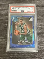 2017 Donruss Optic Blue /49 Jayson Tatum Rc Rookie #198 PSA 10